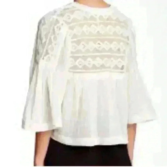 Free People Carry Me Away Gauze Peasant Boho Women's Top Size M - Picture 4 of 11